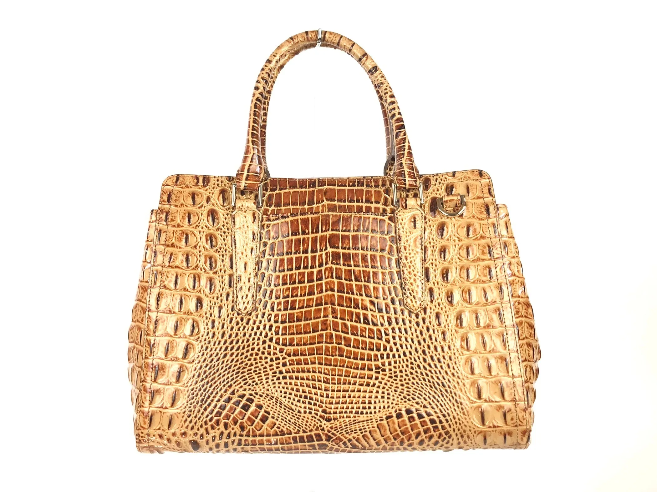 Melbourne Collection Small Finley Faux Croc Leather Satchel Bag