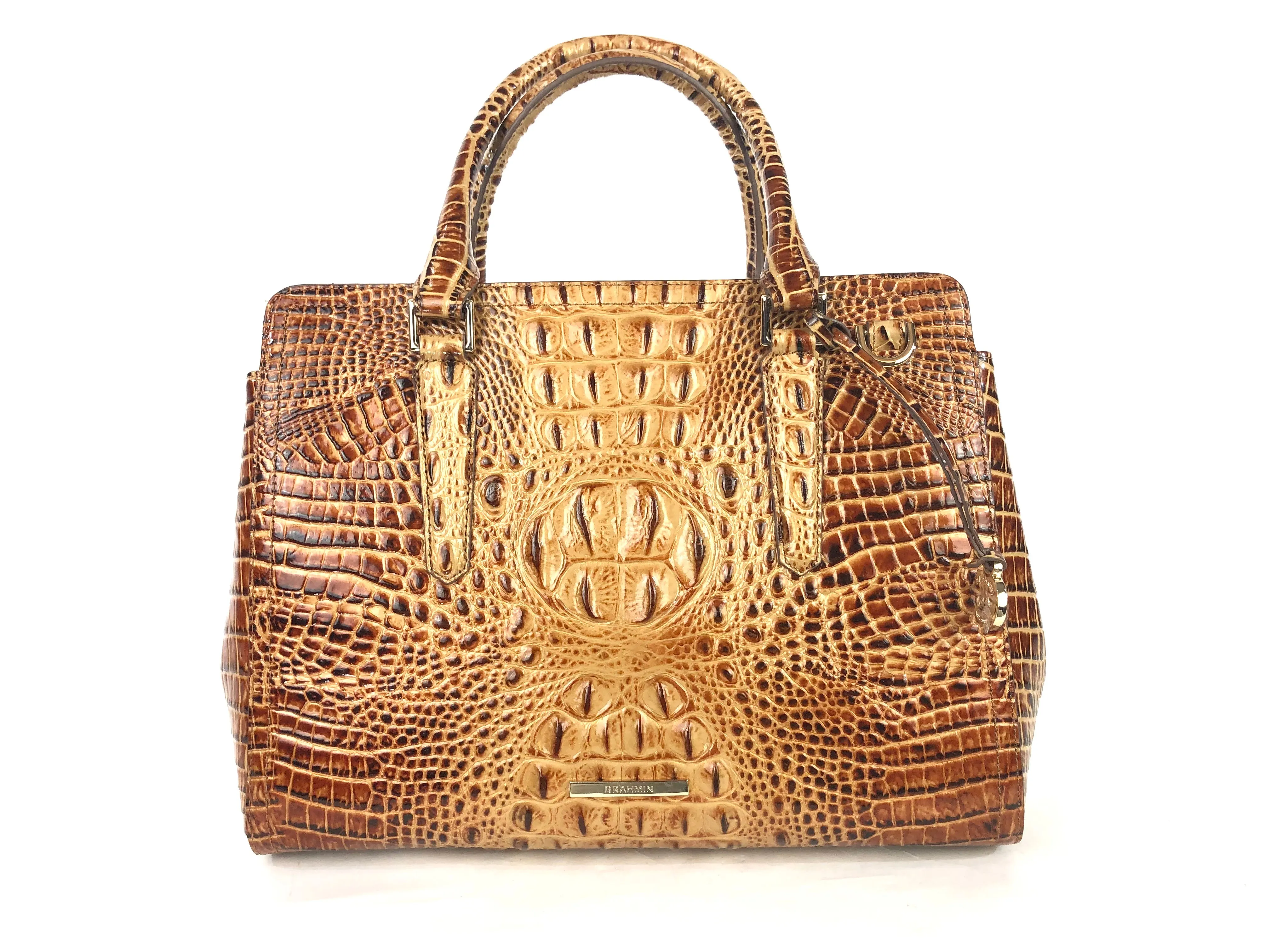 Melbourne Collection Small Finley Faux Croc Leather Satchel Bag