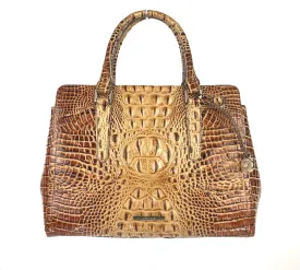 Melbourne Collection Small Finley Faux Croc Leather Satchel Bag
