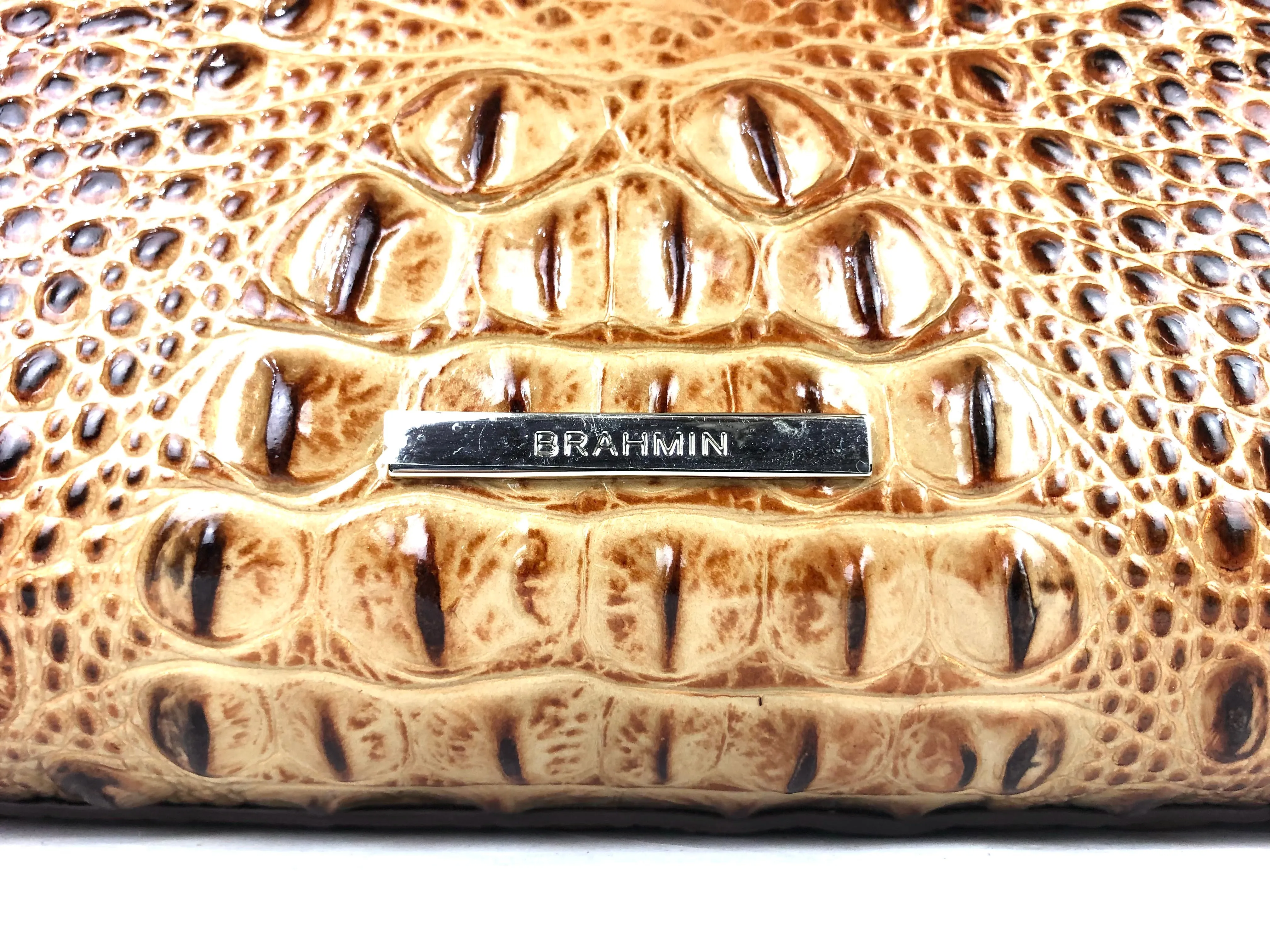 Melbourne Collection Small Finley Faux Croc Leather Satchel Bag