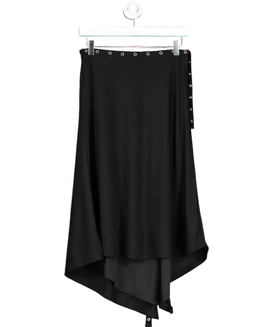 Mistress Rocks Black Eyelet Trim Midi Skirt UK M