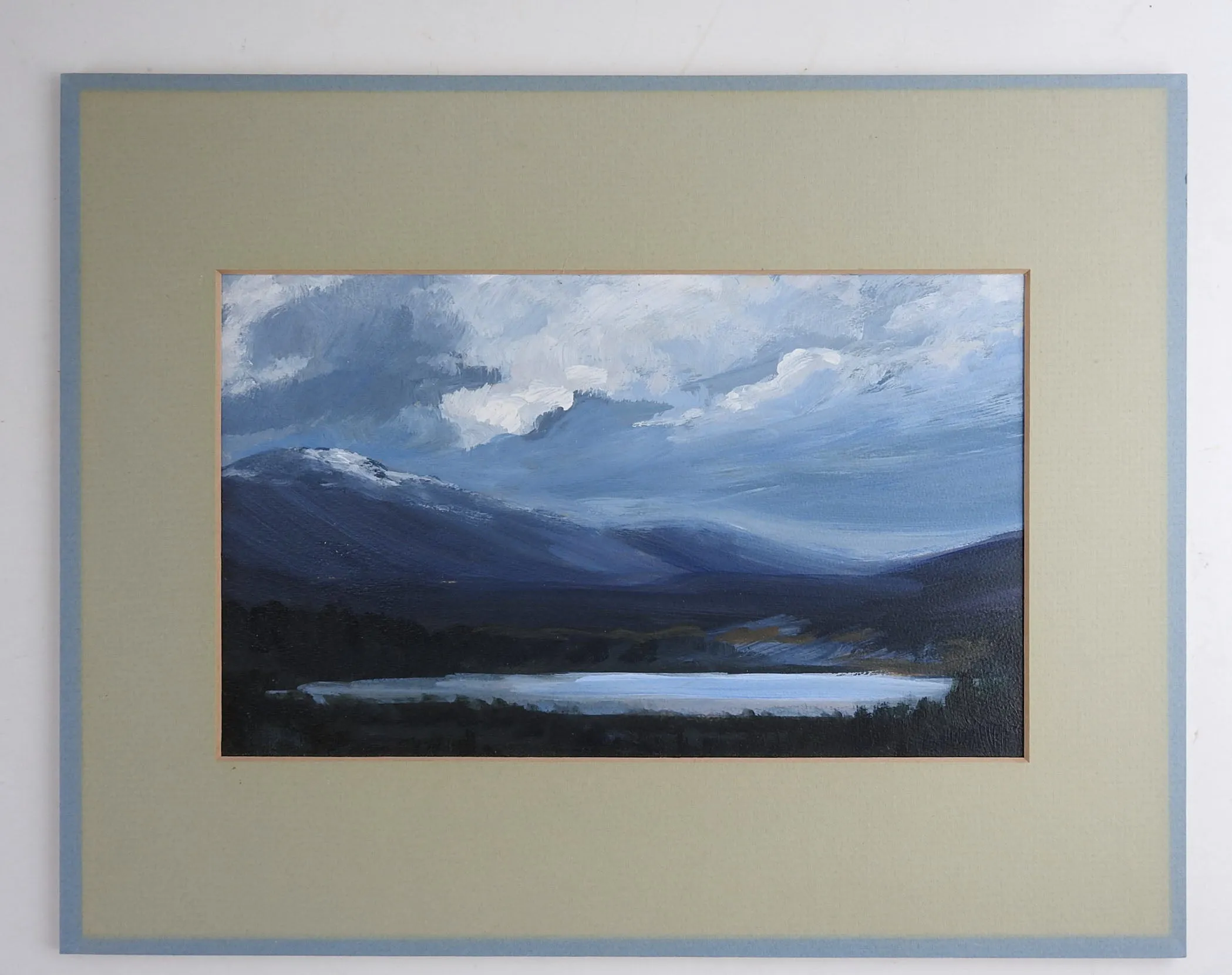 Mountain Lake Evening Landscape Painting