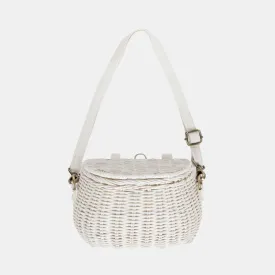 Olli Ella Mini Rattan Chari Bag - White