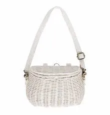 Olli Ella Mini Rattan Chari Bag - White
