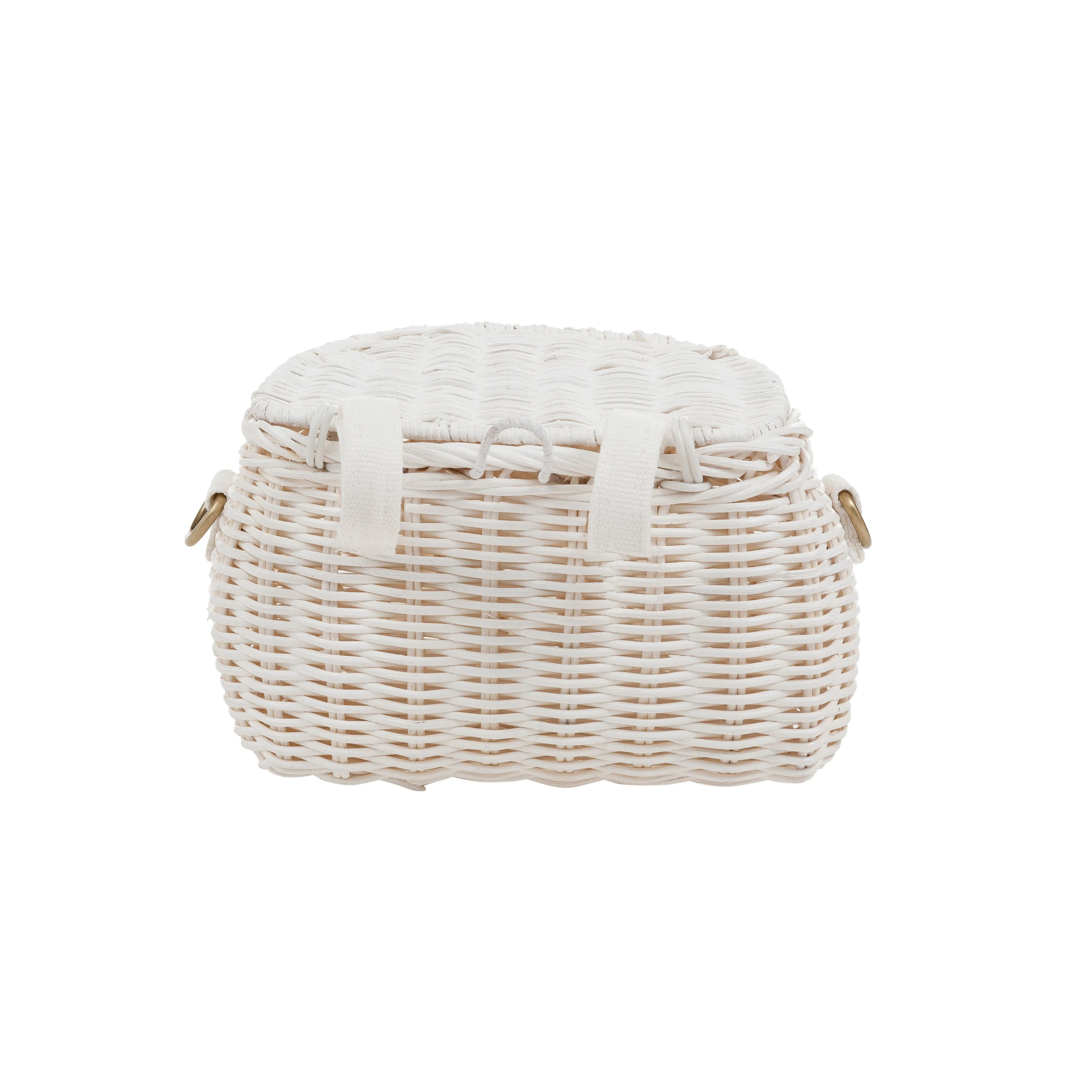 Olli Ella Mini Rattan Chari Bag - White