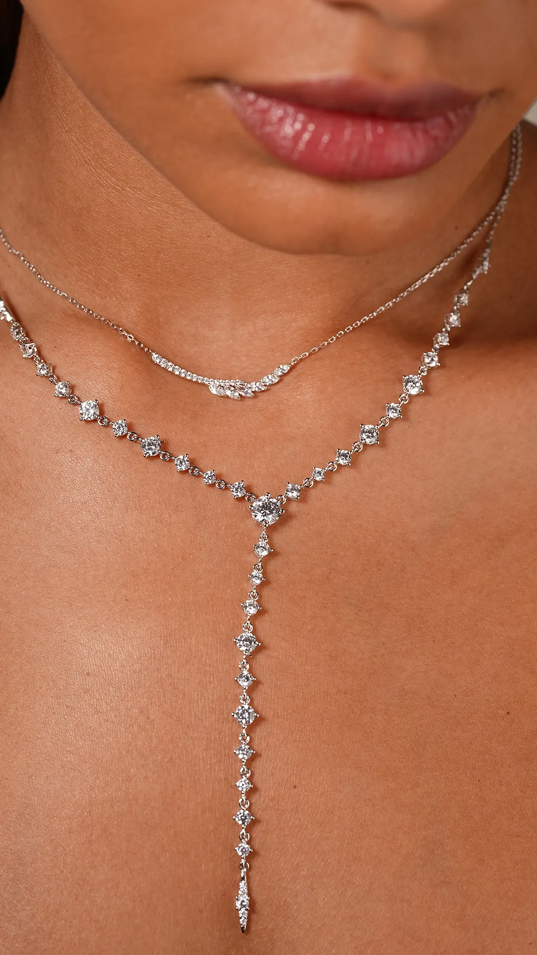 Phoenix Necklace White Gold Plated