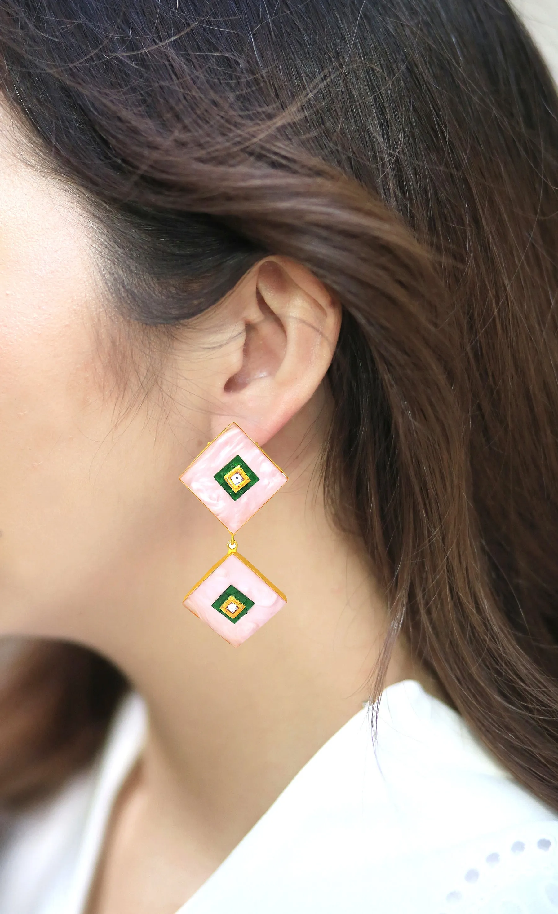 Pink Diamond Earrings