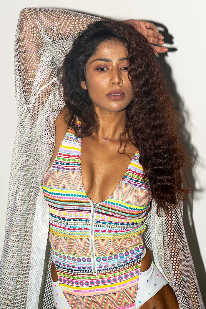 Santoshi embellished swimsuit