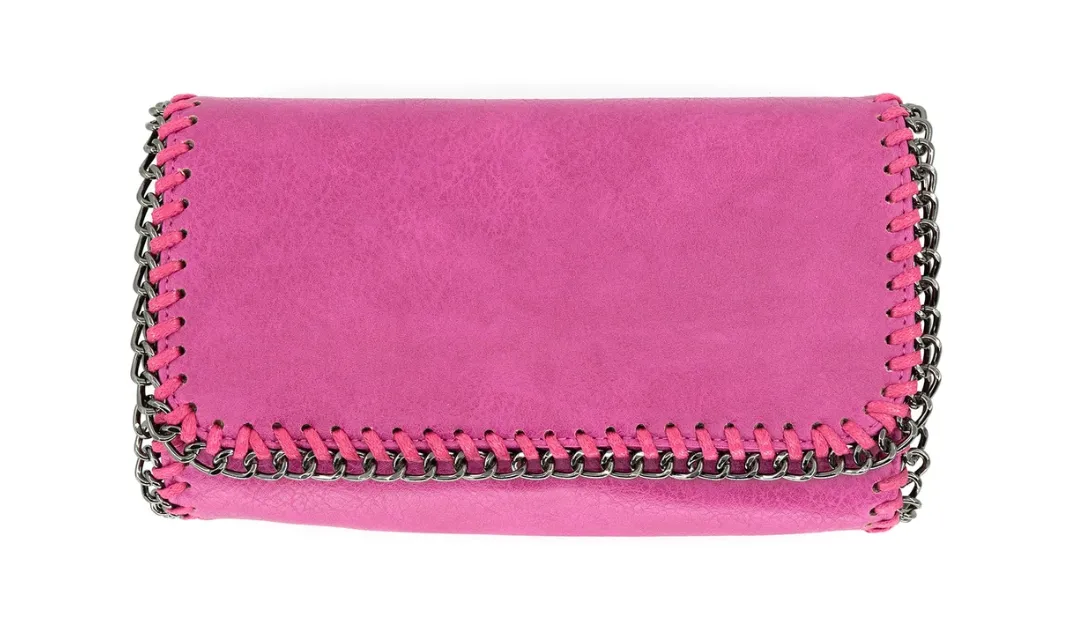 Vegan Leather Clutch With Detachable Chain