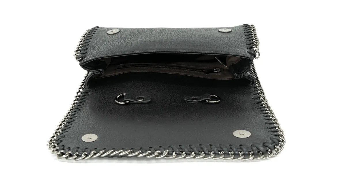 Vegan Leather Clutch With Detachable Chain