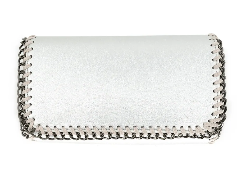 Vegan Leather Clutch With Detachable Chain