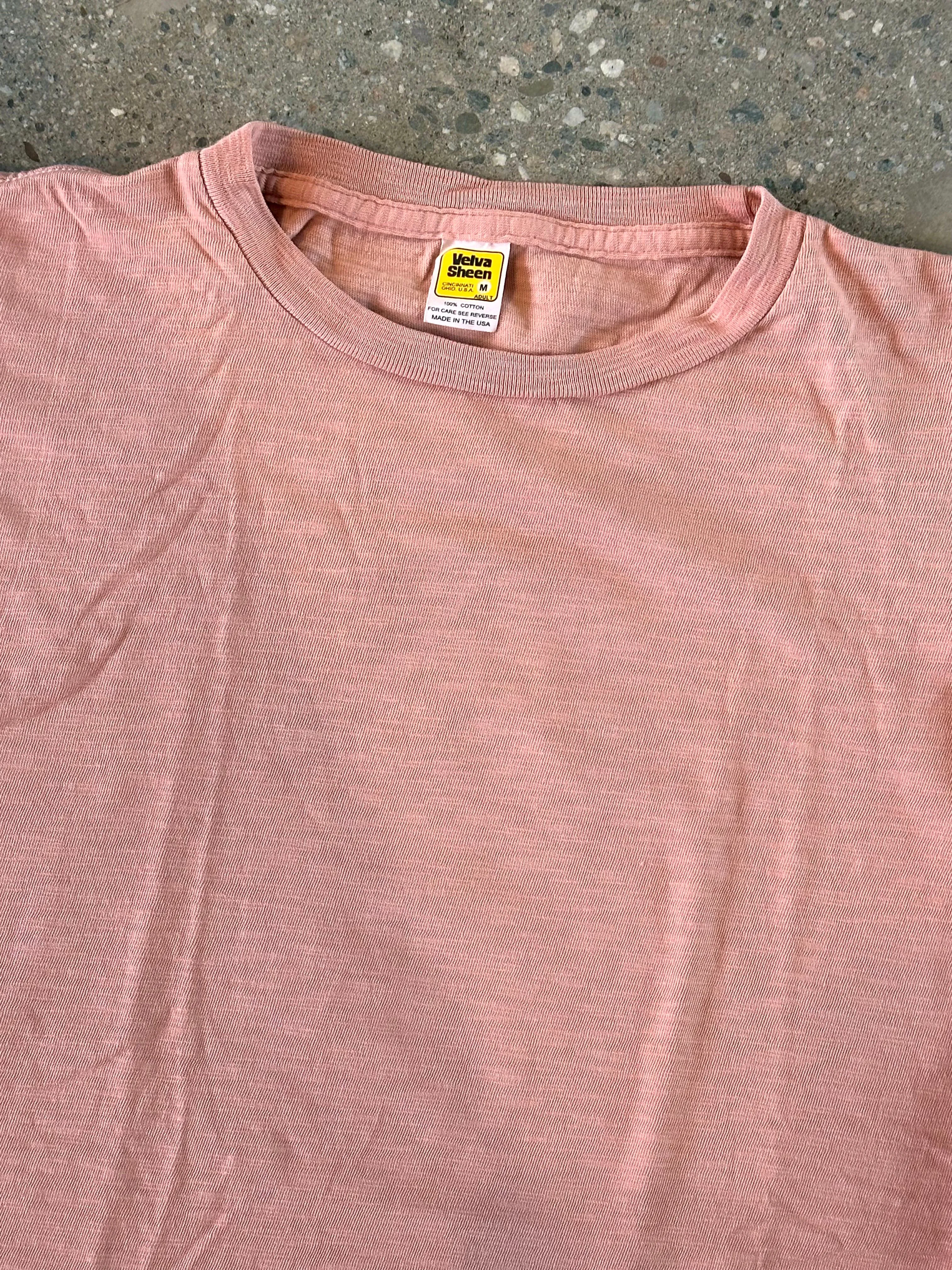 Velva Sheen Orange Beige Rolled T Shirt