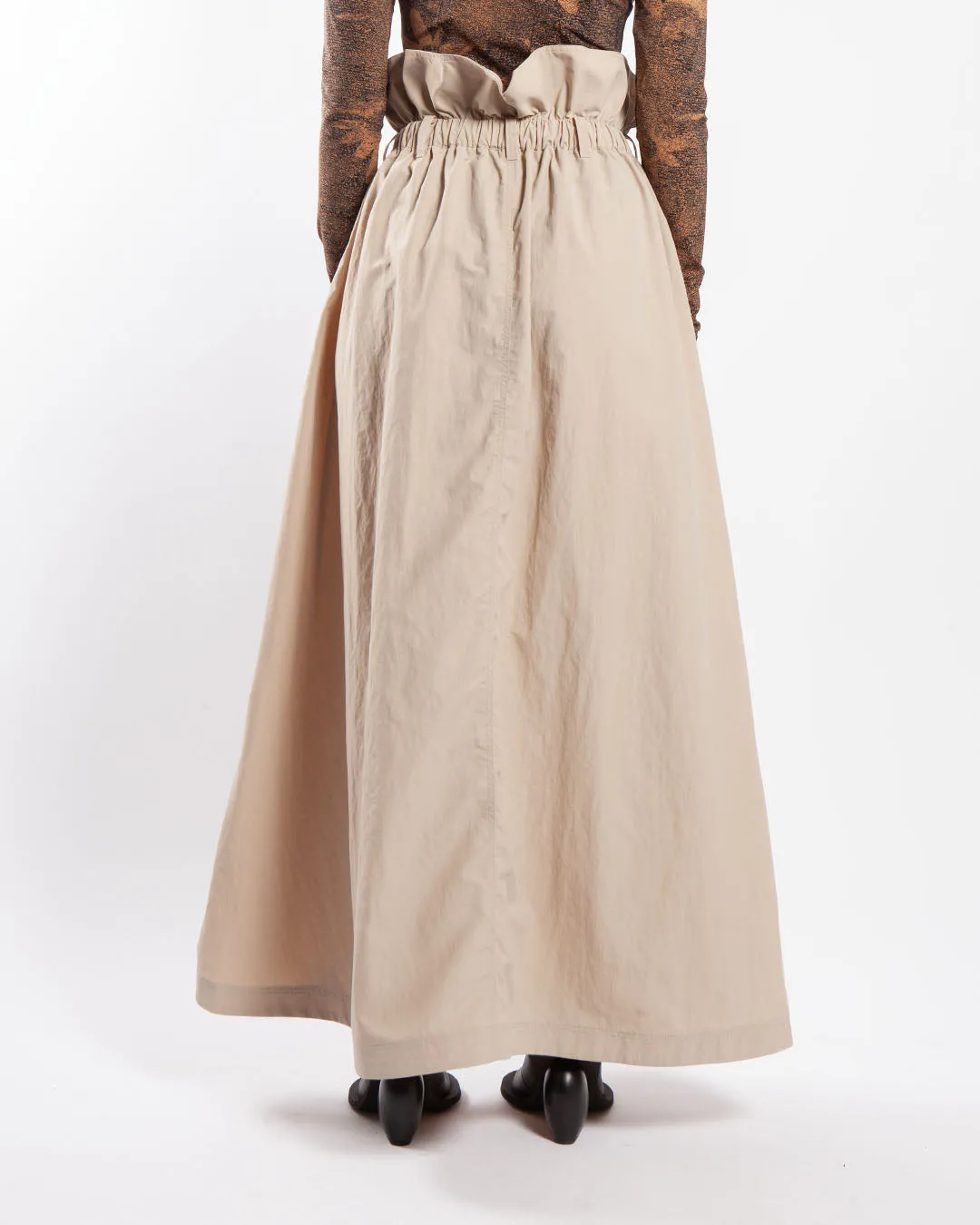 Y-3 Crinkle Nylon Skirt Beige