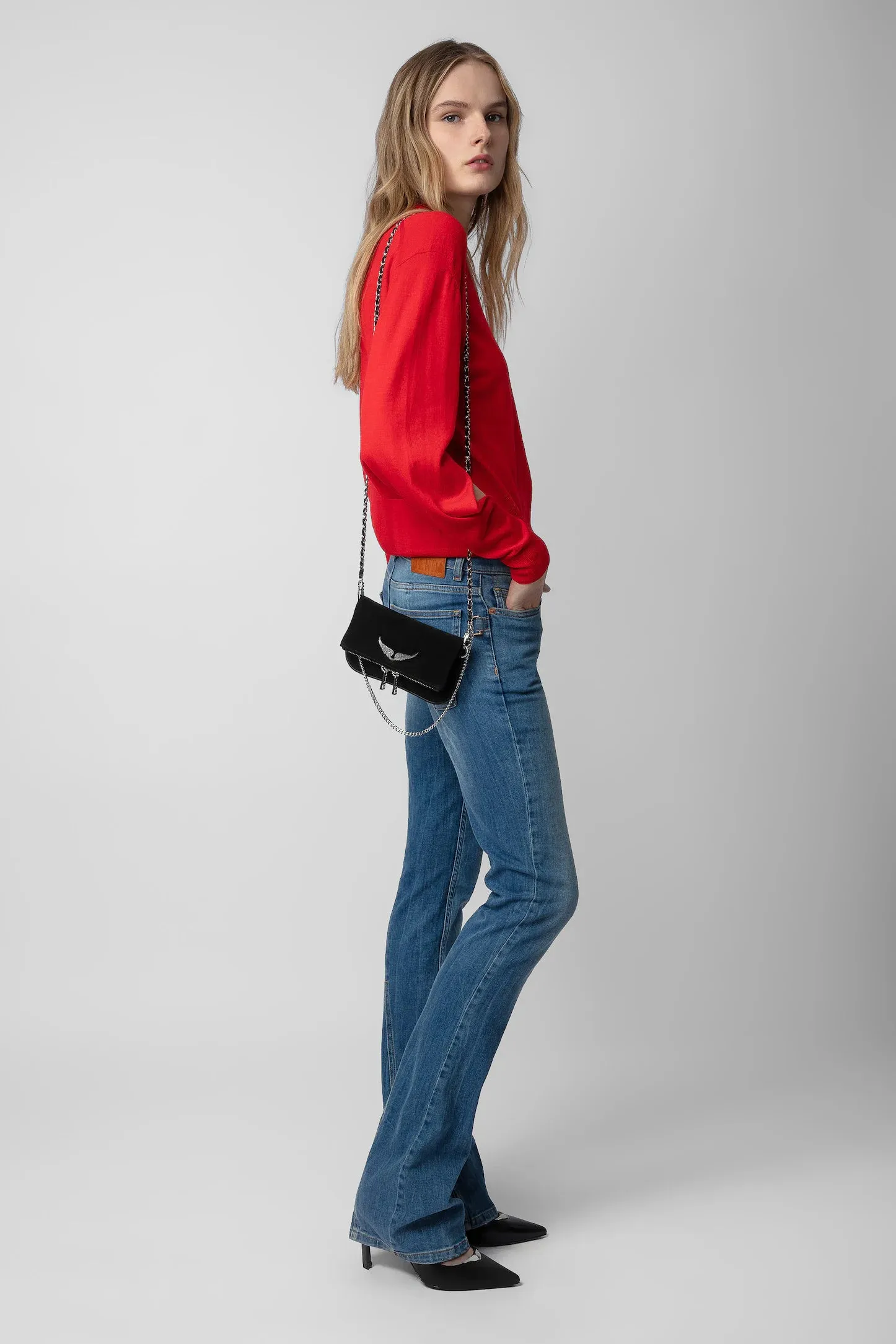 Zadig and Voltaire Rock Nano Suede Party Clutch